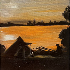 Quadretto "CarpFishing al Tramonto" - By Zora PEZZO UNICO for Varie