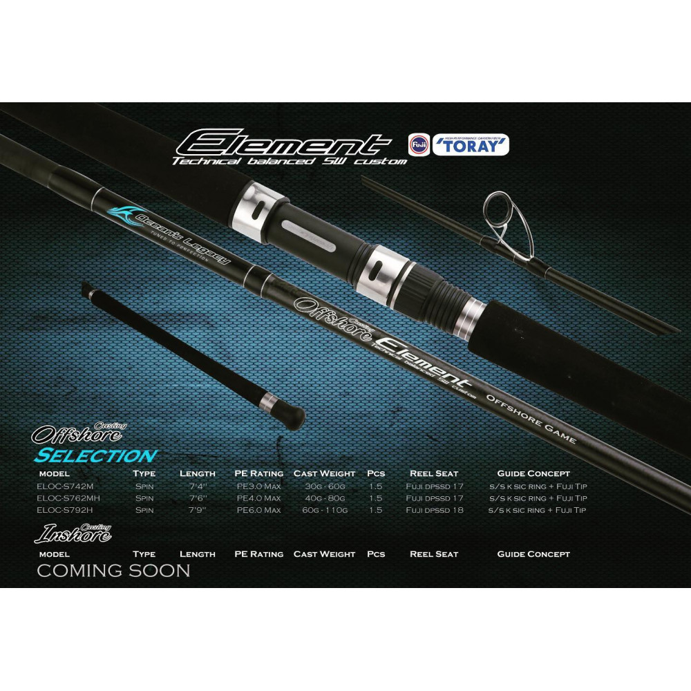 Canna OFFSHORE ELEMENT Spin for Canne Da Pesca